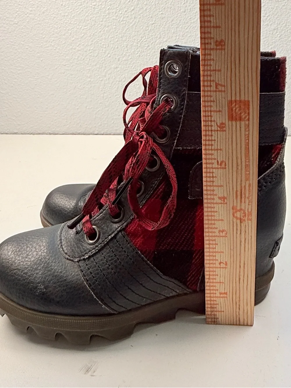 Sorel Joan of Arctic Wedge II Buffalo Plaid Waterproof Boots Womens US 3 EU 34